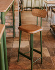 Osaka Bar Chair - Leather Seat - 680mm