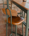 Osaka Bar Chair - Leather Seat - 680mm