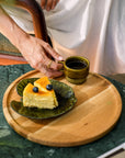 Strata Round Wooden Tray