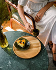 Strata Round Wooden Tray