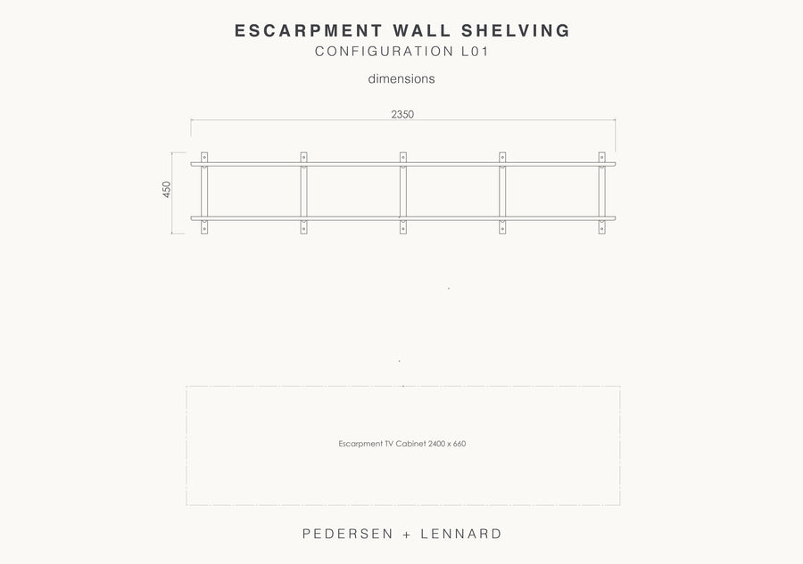 Escarpment Wall Shelving - Configuration L01