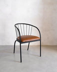 Fluted Leather Occasional Chair - Pedersen + Lennard