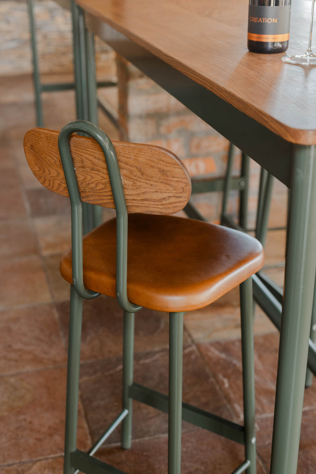 Osaka Bar Chair - Leather Seat