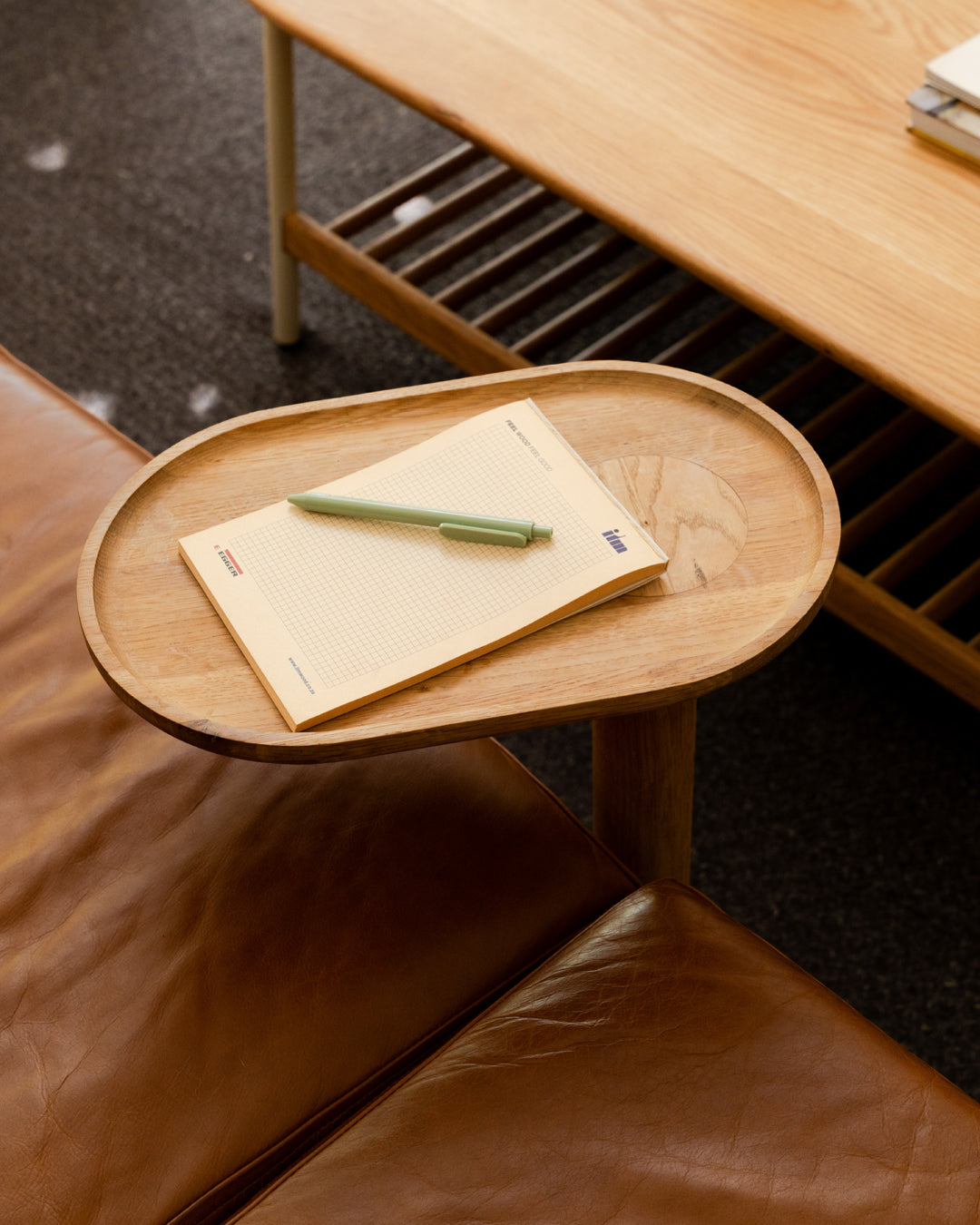 Light Weight C-Shaped Couch Table | Solid Oak | Made from Recycled