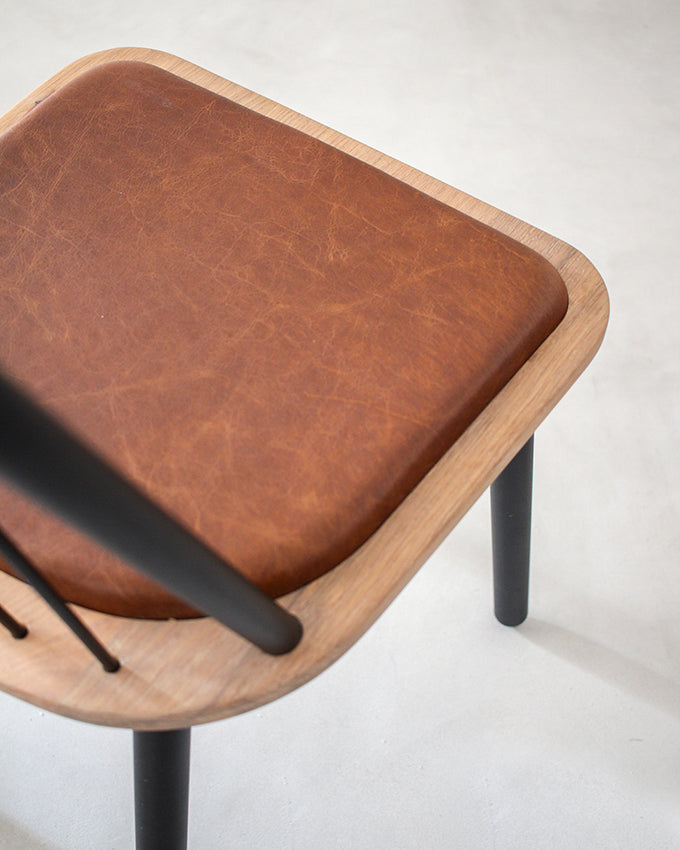 Fluted Chair - Leather Seat