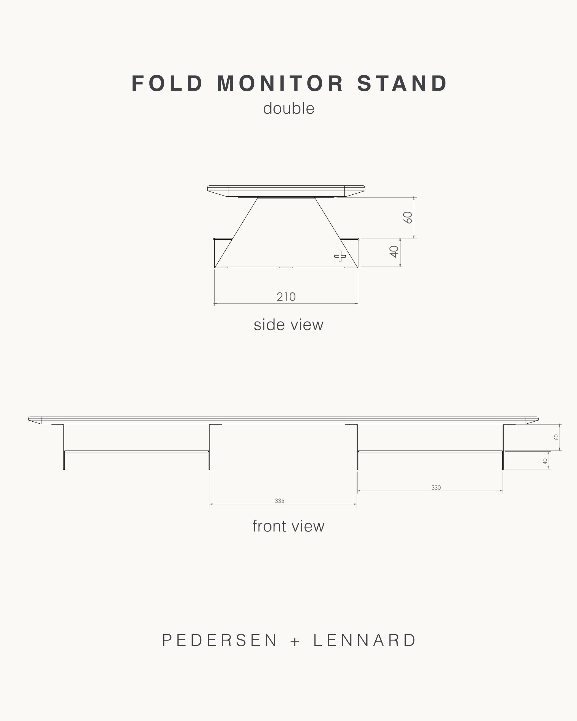 Fold Desktop Monitor Stand - Double - In Stock