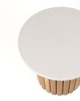 Mason Stone Side Table - Snow Quartz