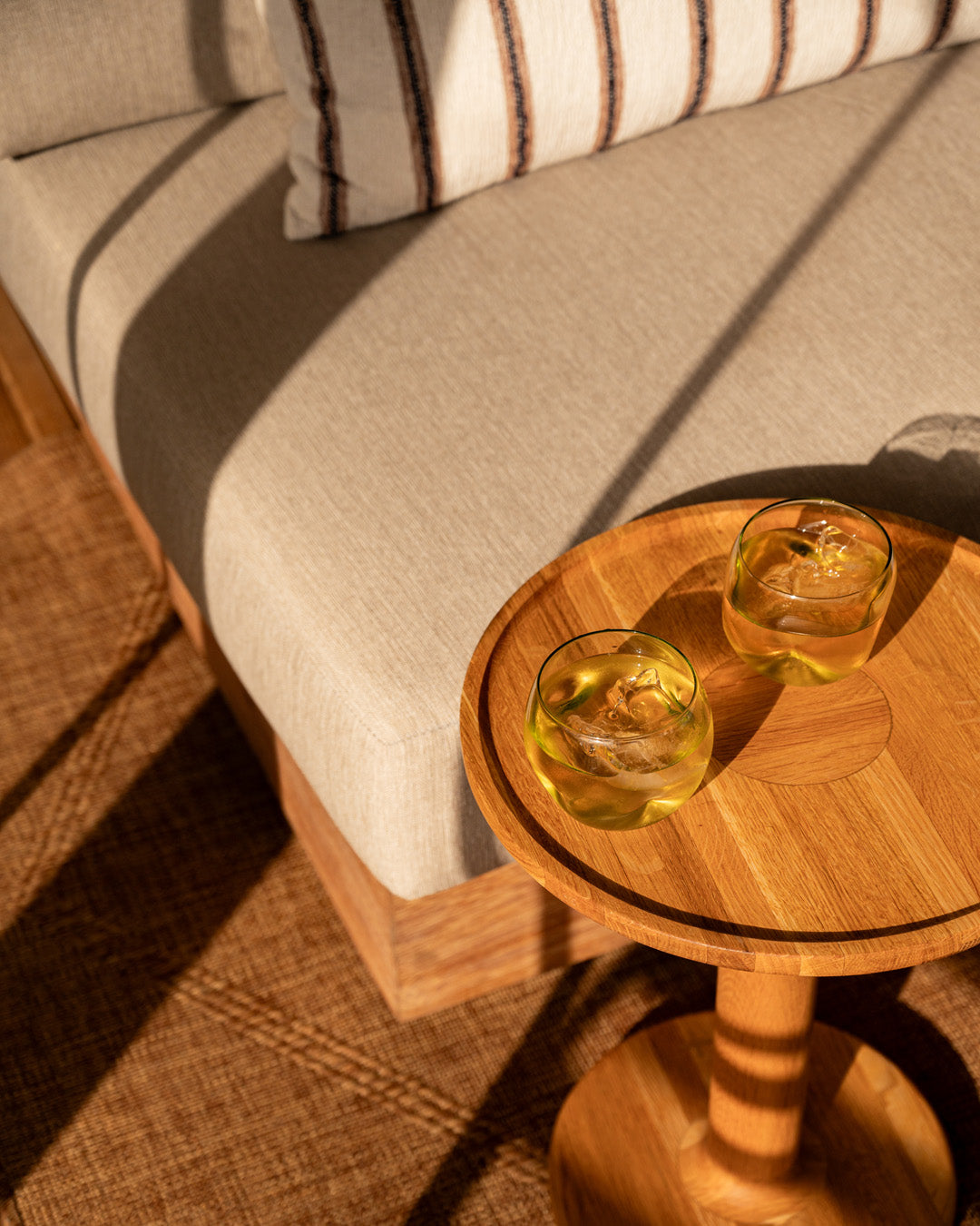 Solid Oak Couch Side Table | Made from Recycled Materials