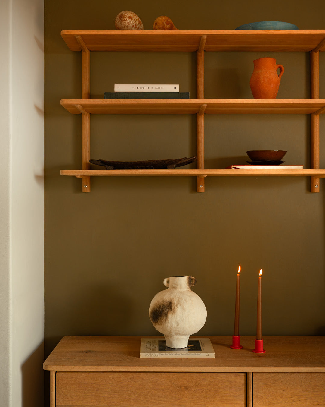 Solid Oak Wall Shelving | Two Tier | Lounge Display - Pedersen +