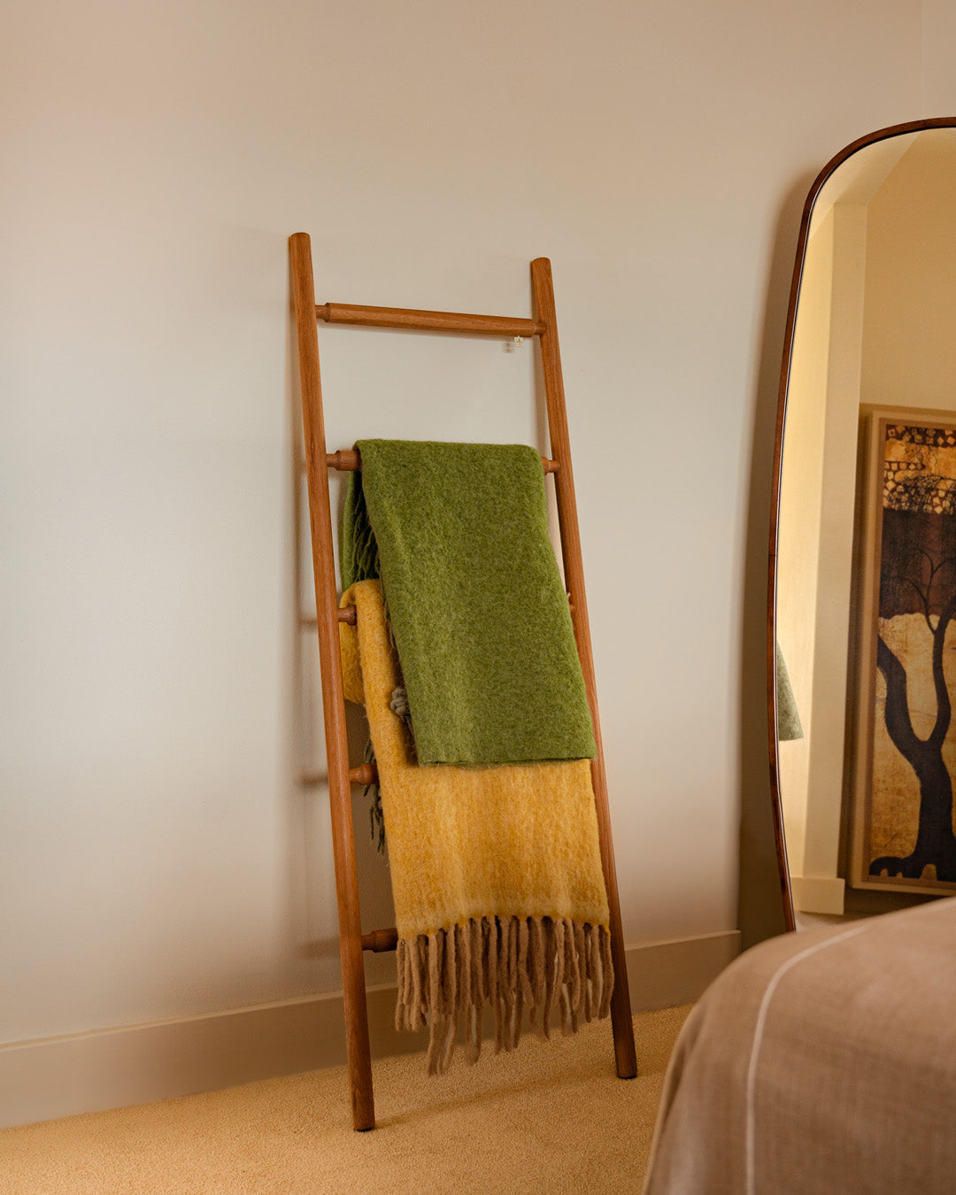 5 Tier Bathroom Ladder & Stand - Made From Solid Oak - Pedersen +