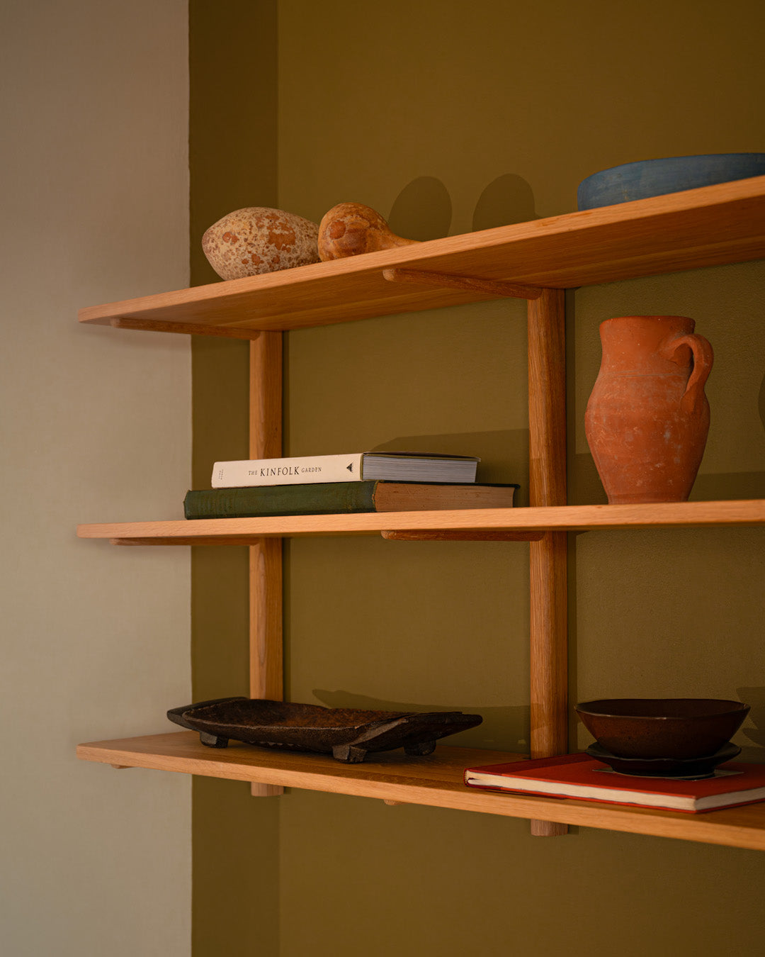 Solid Oak Wall Shelving | Two Tier | Lounge Display - Pedersen +