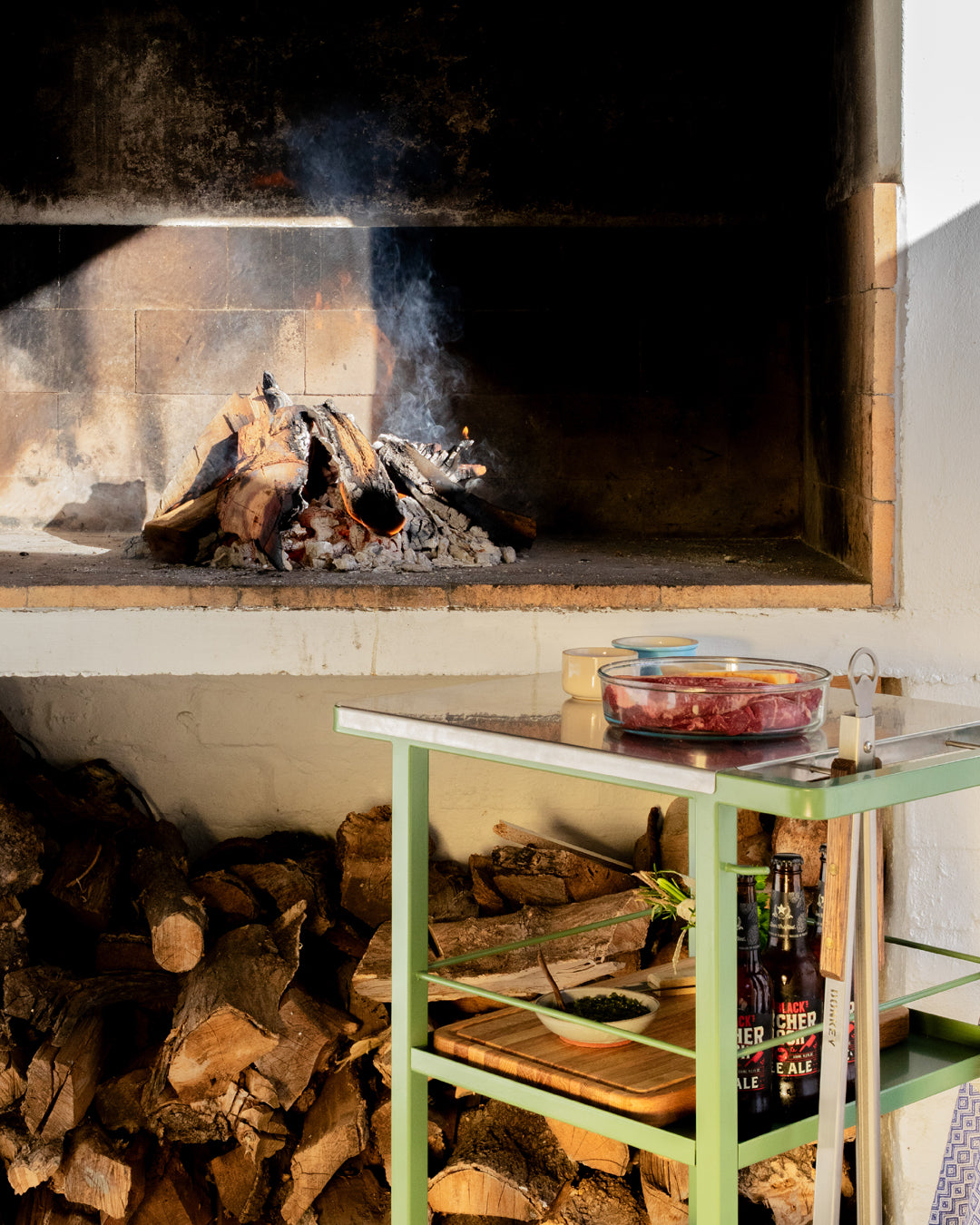 Outdoor Braai Trolly & Caddy | Sturdy Outdoor Storage for Braai