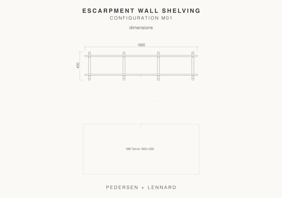 Escarpment Wall Shelving - Configuration M01