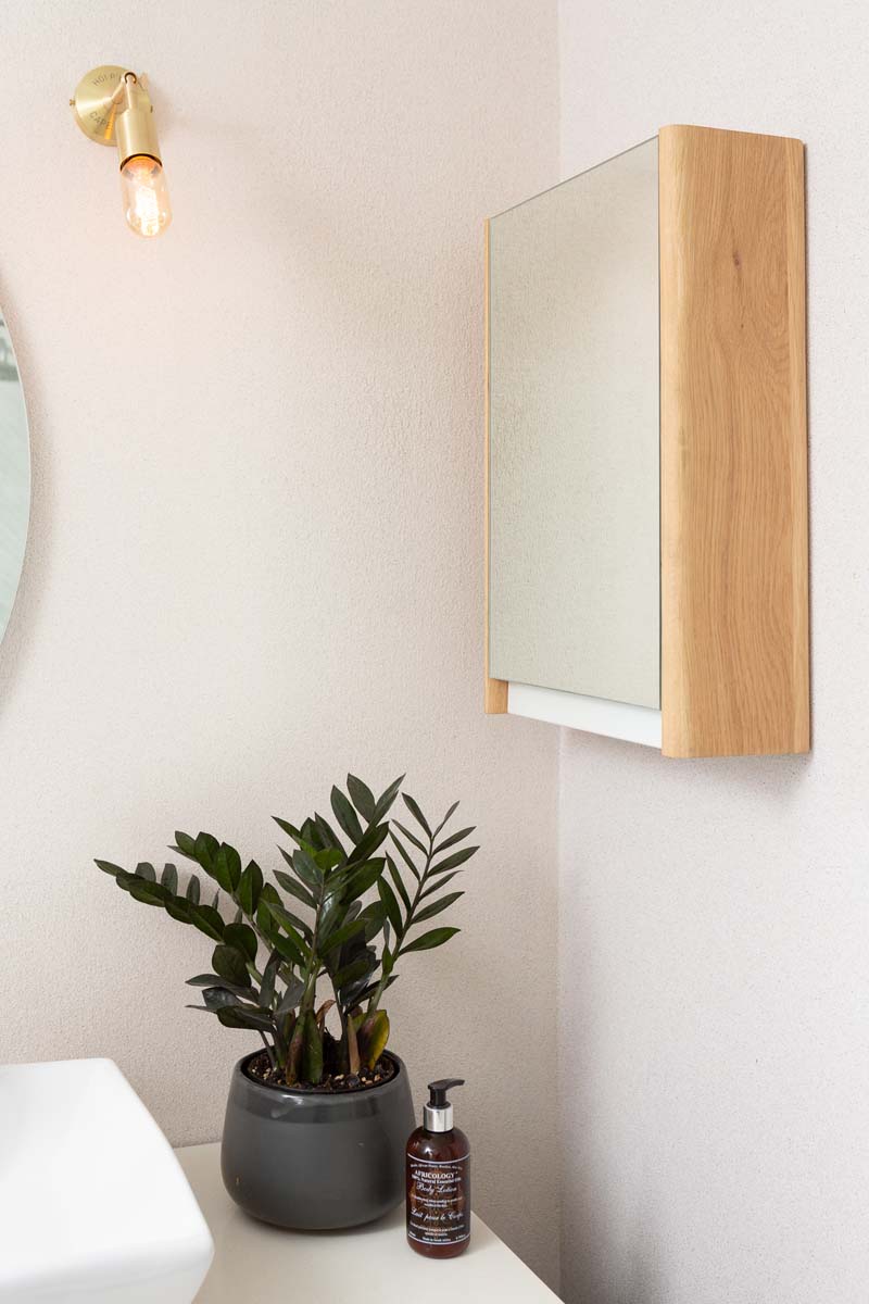 Bathroom Mirror Cabinet in oak by Pedersen + Lennard