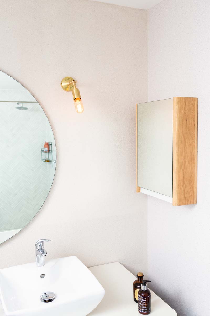 Bathroom Mirror Cabinet by Pedersen + Lennard with neutral aesthetic