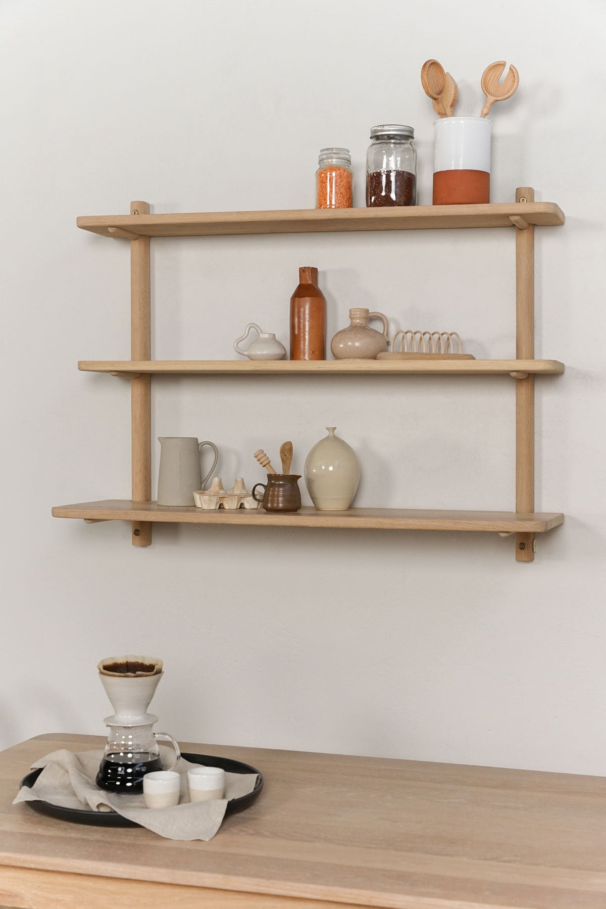 Escarpment wooden wall-mounted shelving - Pedersen + Lennard  - Wooden Shelves