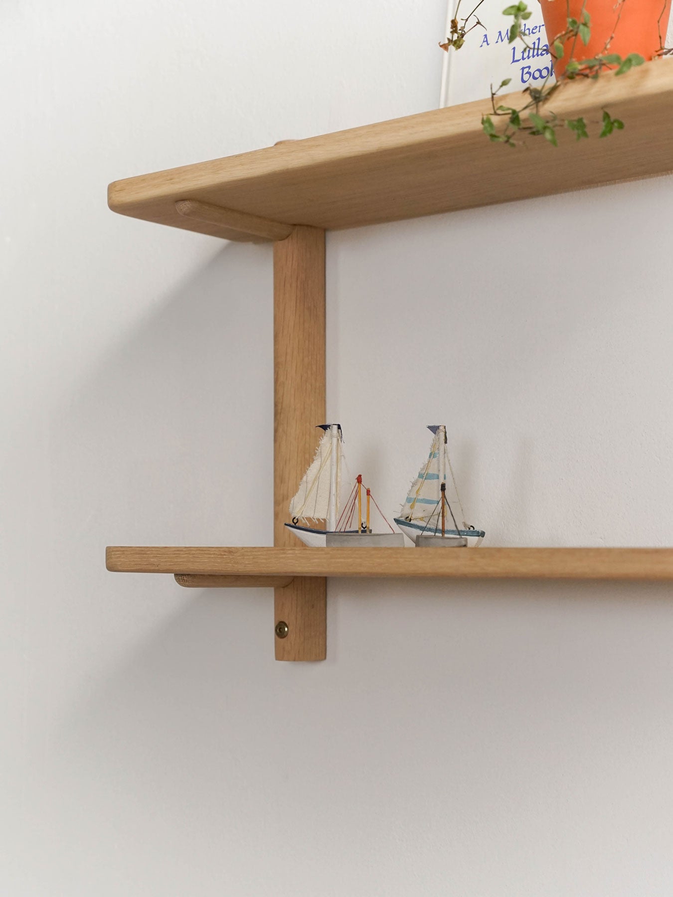 2 Tier Solid Oak Floating Wall Shelf - Pedersen + Lennard