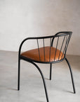 Fluted Occasional Chair with leather - Pedersen + Lennard