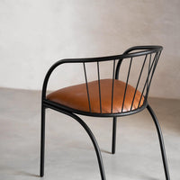 Fluted Occasional Chair with leather - Pedersen + Lennard