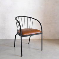 Fluted Leather Occasional Chair - Pedersen + Lennard