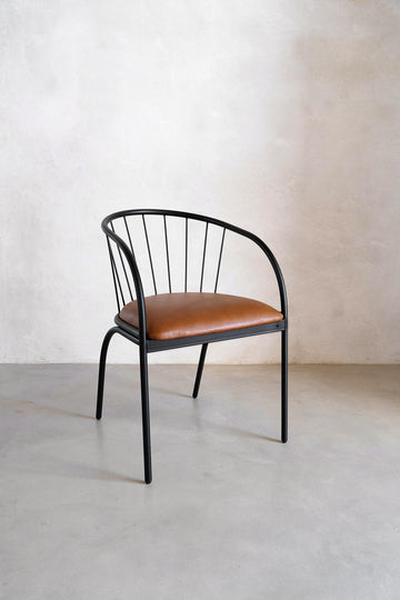 Fluted Leather Occasional Chair - Pedersen + Lennard