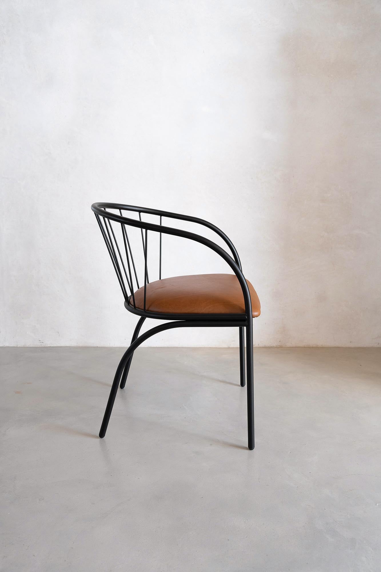 Fluted Leather Occasional Chair - Pedersen + Lennard