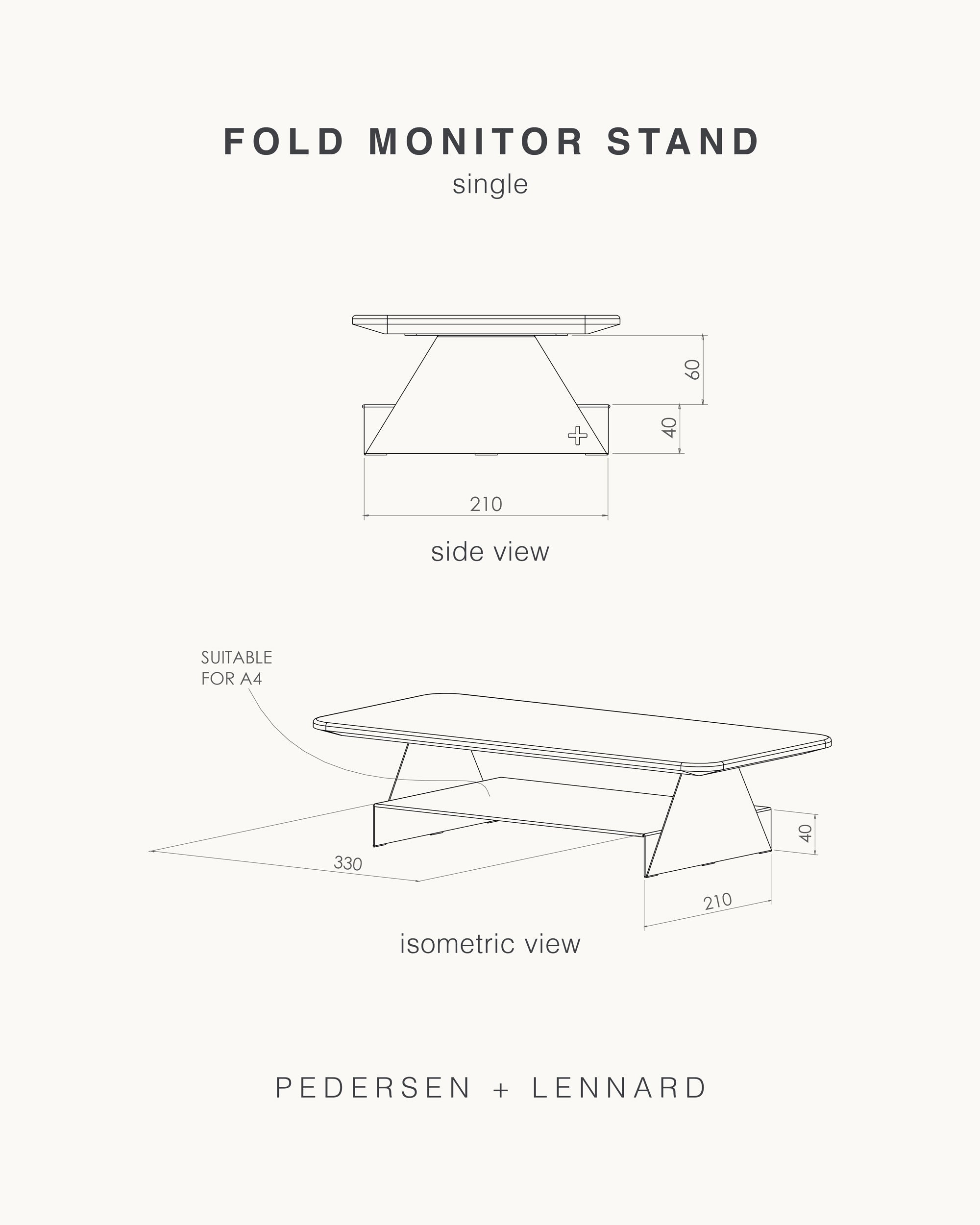 Fold Desktop Monitor Stand - Single - In Stock