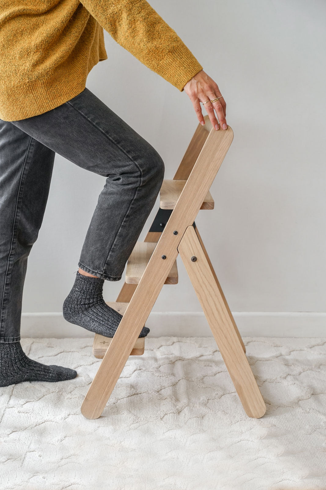 Huguenot Wooden Step Ladder - Pedersen + Lennard