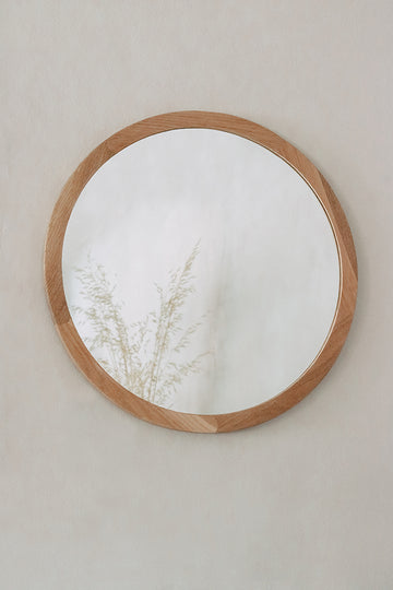 Round Wooden Frame Mirror - Pedersen + Lennard