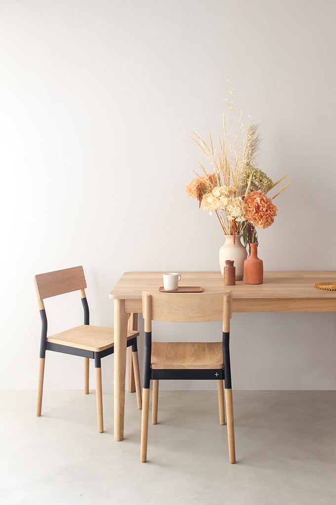 wooden chair - wooden table - Perdersen and Lennard