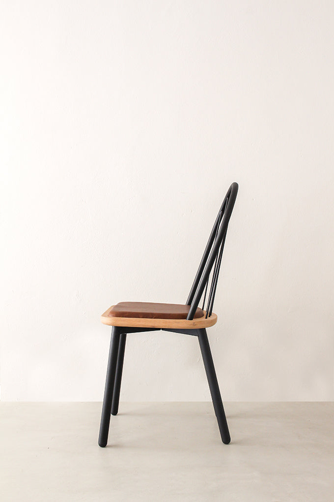 Fluted Leather Dining Chair - Pedersen + Lennard