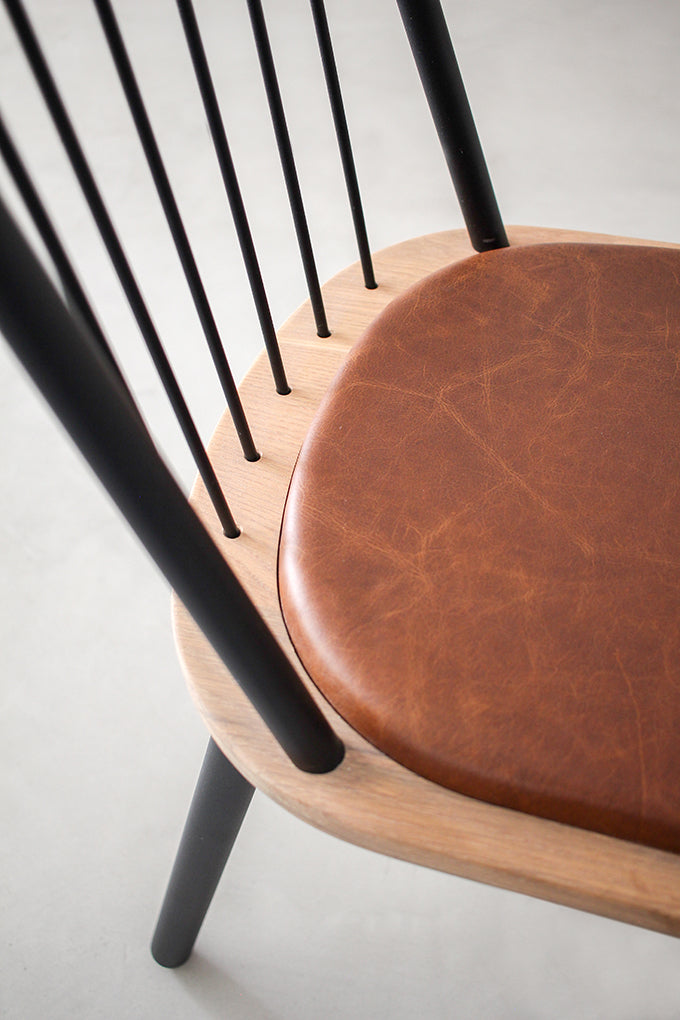 Fluted Leather Dining Chair - Pedersen + Lennard