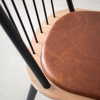 Fluted Leather Dining Chair - Pedersen + Lennard