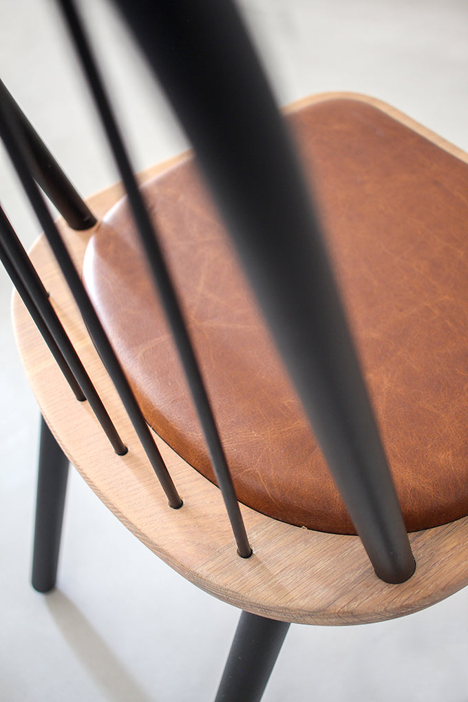 Fluted Leather Dining Chair - Pedersen + Lennard