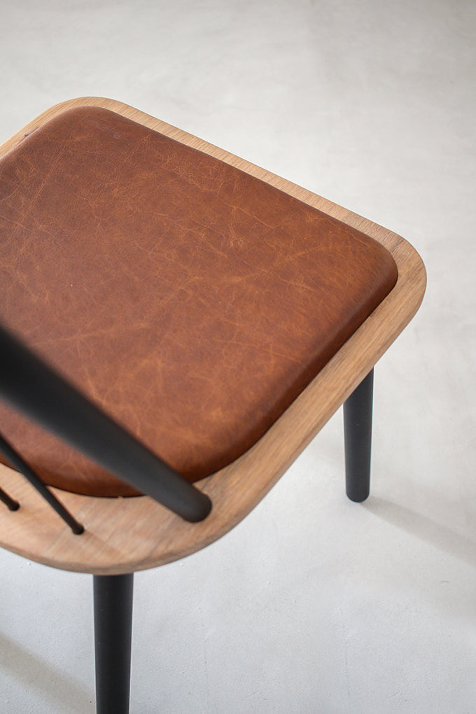 Fluted Leather Dining Chair - Pedersen + Lennard