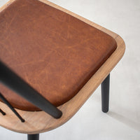 Fluted Leather Dining Chair - Pedersen + Lennard