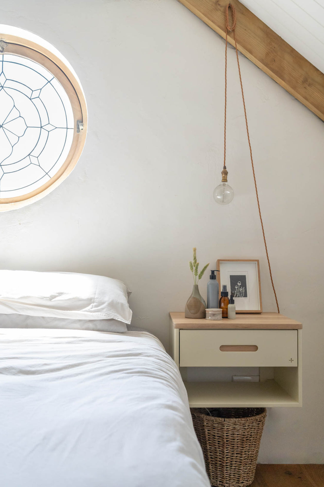 Floating Wooden Bedside Table - Pedersen and Lennard