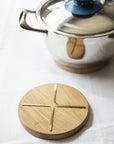 Brass and Oak Pot Stand - Pedersen + Lennard